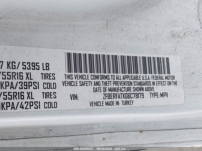 2016 RAM PROMASTER CITY TRADESMAN - ZFBERFATXG6C78179