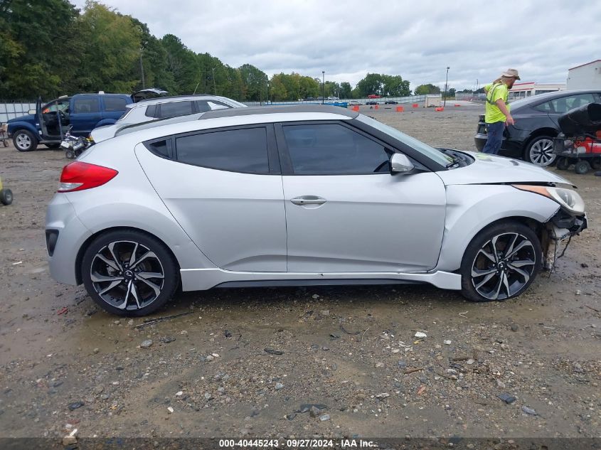 2013 Hyundai Veloster Turbo W/Black VIN: KMHTC6AE0DU157779 Lot: 40445243