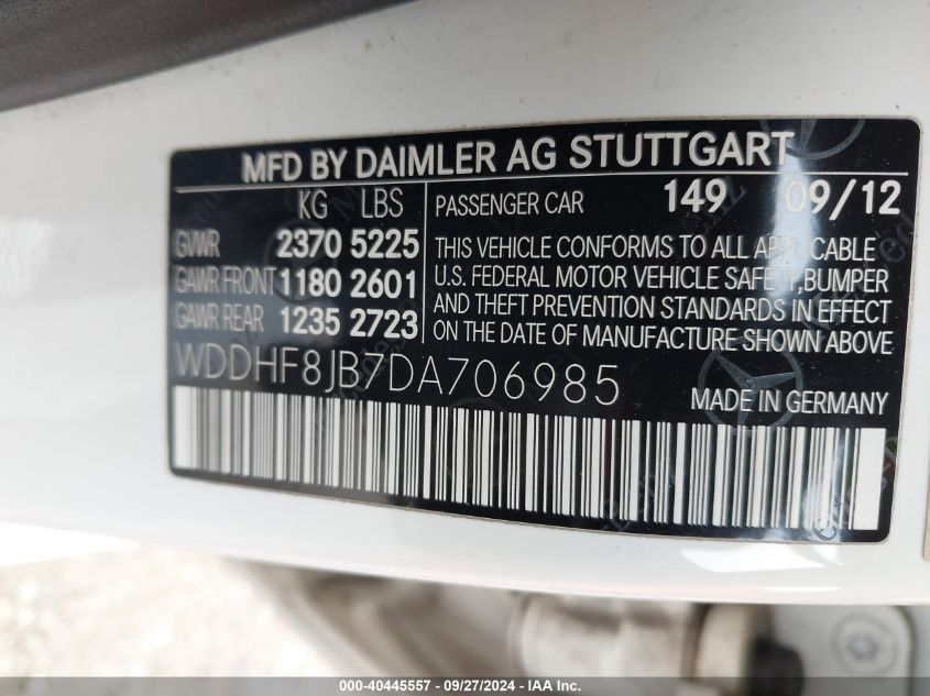 WDDHF8JB7DA706985 2013 Mercedes-Benz E 350 4Matic