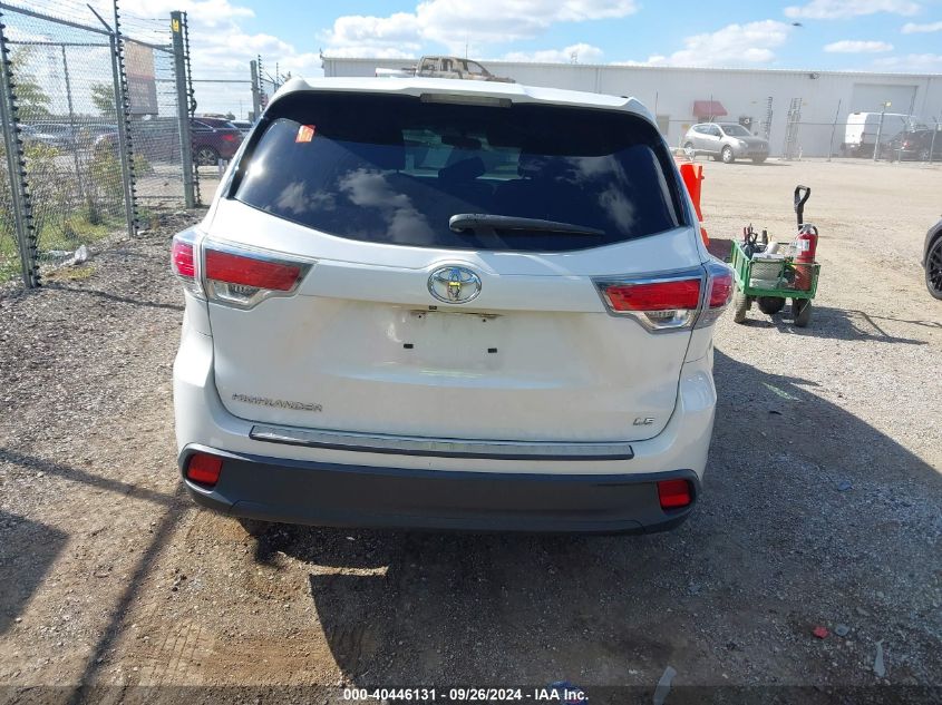 2014 Toyota Highlander Le VIN: 5TDZARFH2ES009051 Lot: 40446131