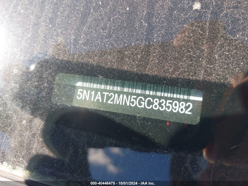 2016 Nissan Rogue S VIN: 5N1AT2MN5GC835982 Lot: 40446475