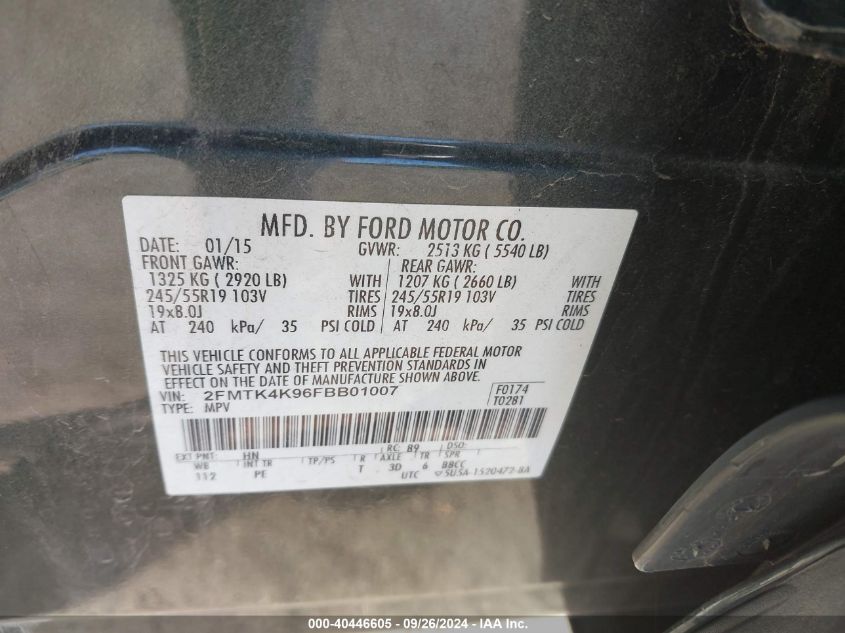 2FMTK4K96FBB01007 2015 Ford Edge Titanium