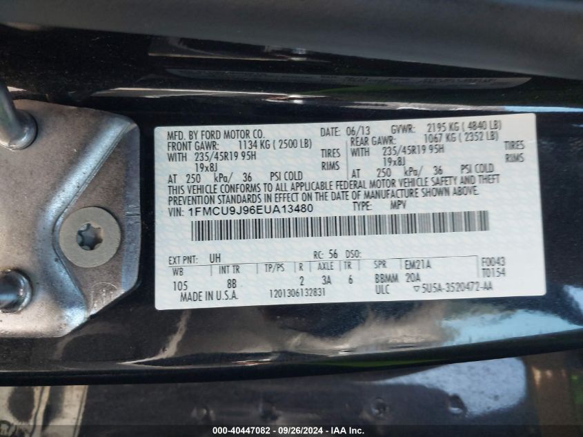 1FMCU9J96EUA13480 2014 Ford Escape Titanium