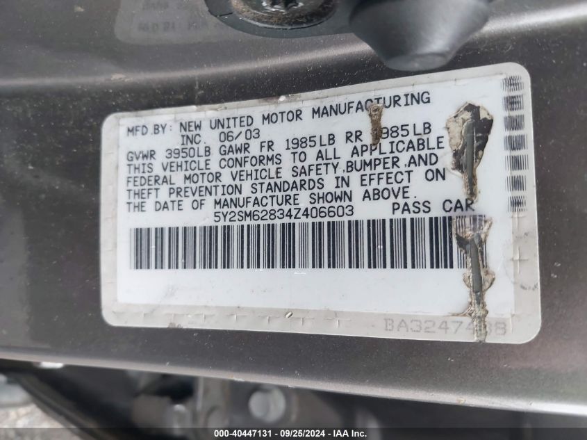 5Y2SM62834Z406603 2004 Pontiac Vibe