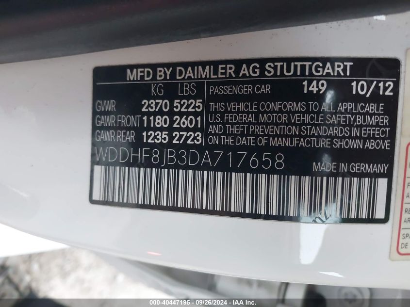 WDDHF8JB3DA717658 2013 Mercedes-Benz E 350 4Matic