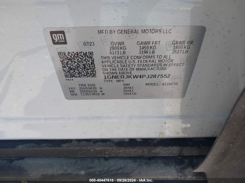 2023 CHEVROLET TRAVERSE RS - 1GNERJKW4PJ287552