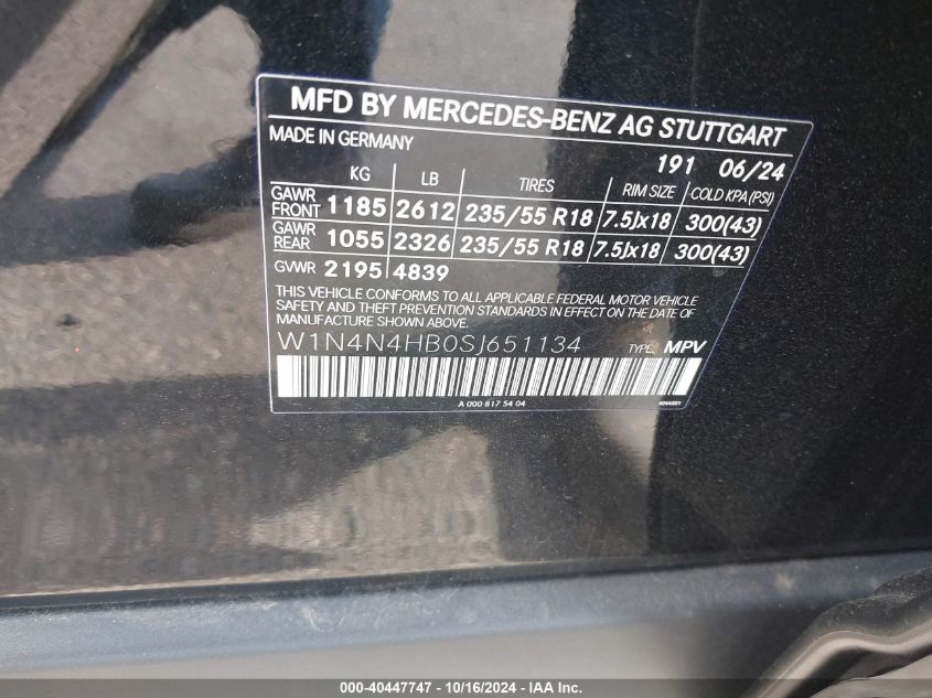 2025 Mercedes-Benz Gla 250 4Matic VIN: W1N4N4HB0SJ651134 Lot: 40447747