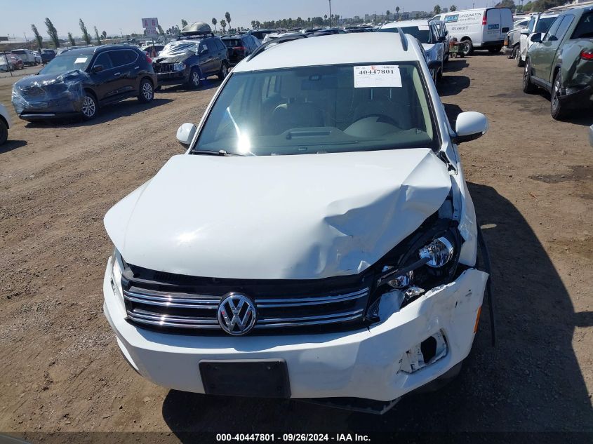 2016 Volkswagen Tiguan S VIN: WVGAV7AX8GW551659 Lot: 40447801