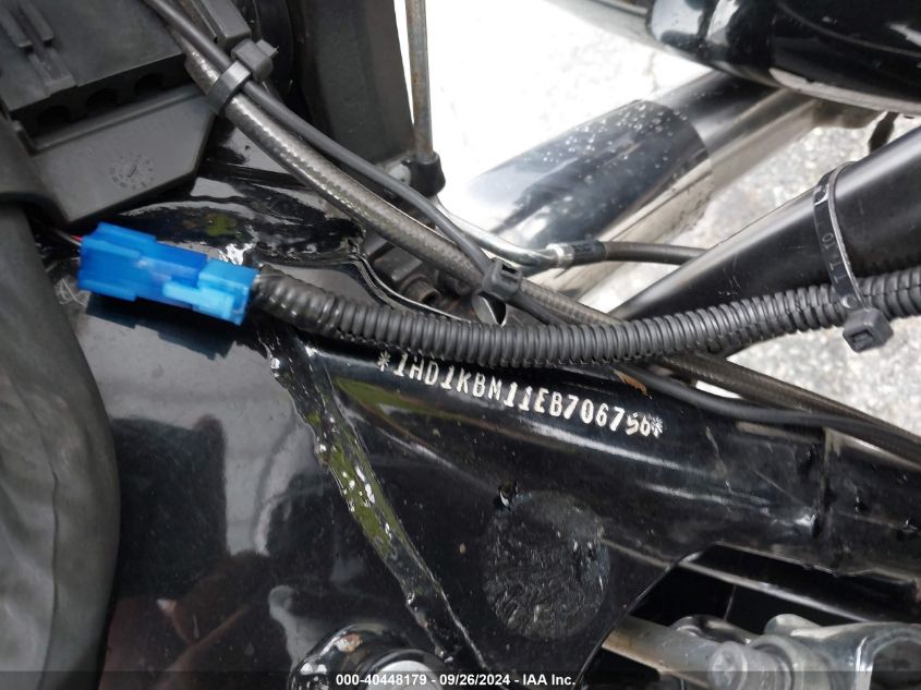 2014 Harley-Davidson Flhx Street Glide VIN: 1HD1KBM11EB706756 Lot: 40448179