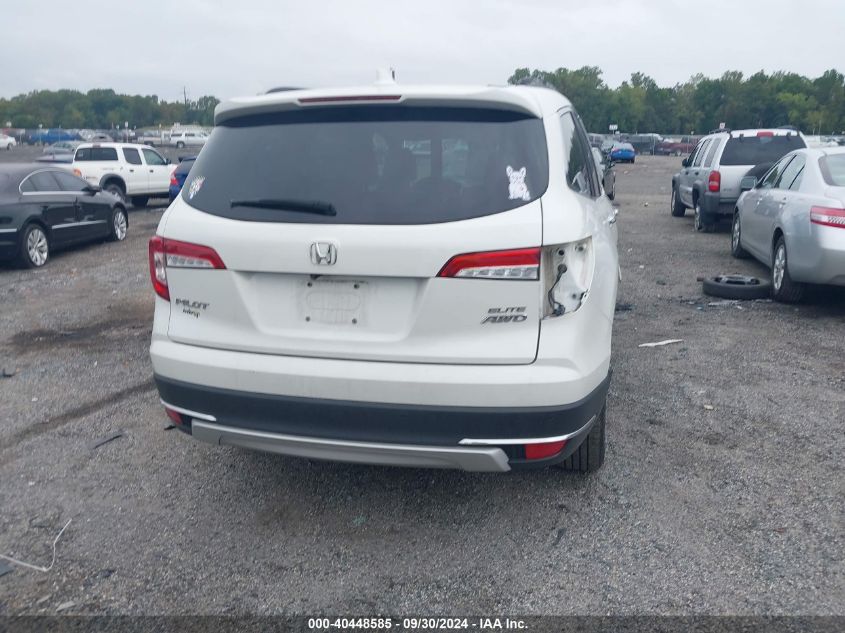 2021 Honda Pilot Awd Elite VIN: 5FNYF6H07MB006023 Lot: 40448585