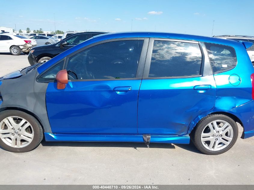 2007 Honda Fit S VIN: JHMGD38677S047696 Lot: 40448710