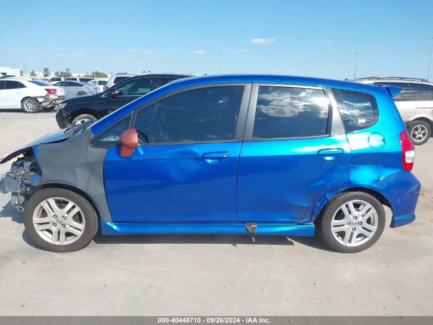 2007 Honda Fit S VIN: JHMGD38677S047696 Lot: 40448710