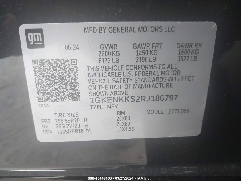 1GKENKKS2RJ186797 2024 GMC Acadia Fwd Elevation