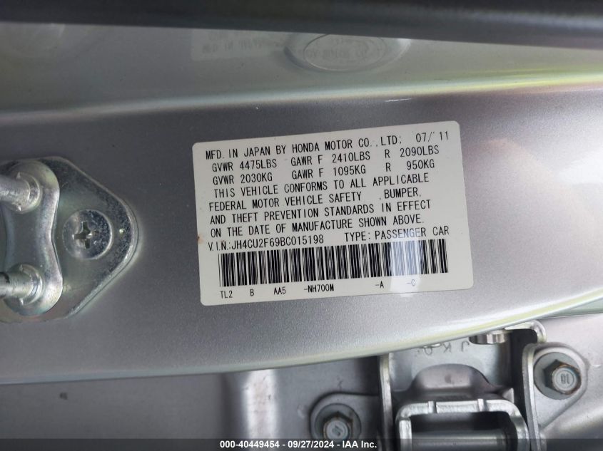 JH4CU2F69BC015198 2011 Acura Tsx 2.4