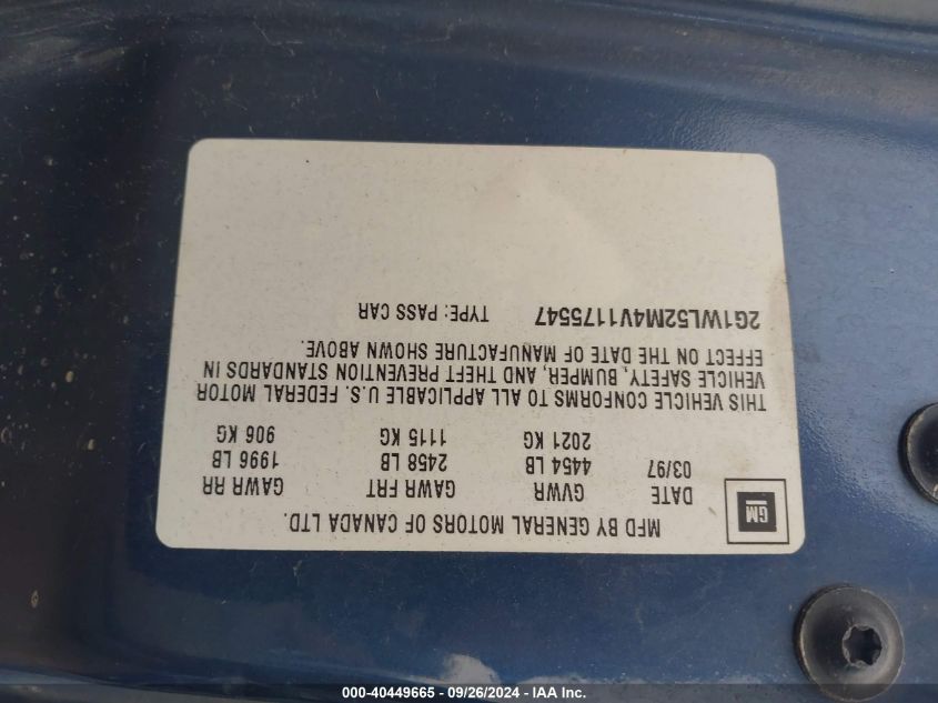 2G1WL52M4V1175547 1997 Chevrolet Lumina