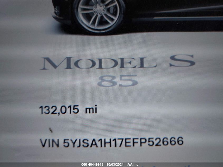 5YJSA1H17EFP52666 2014 Tesla Model S P85