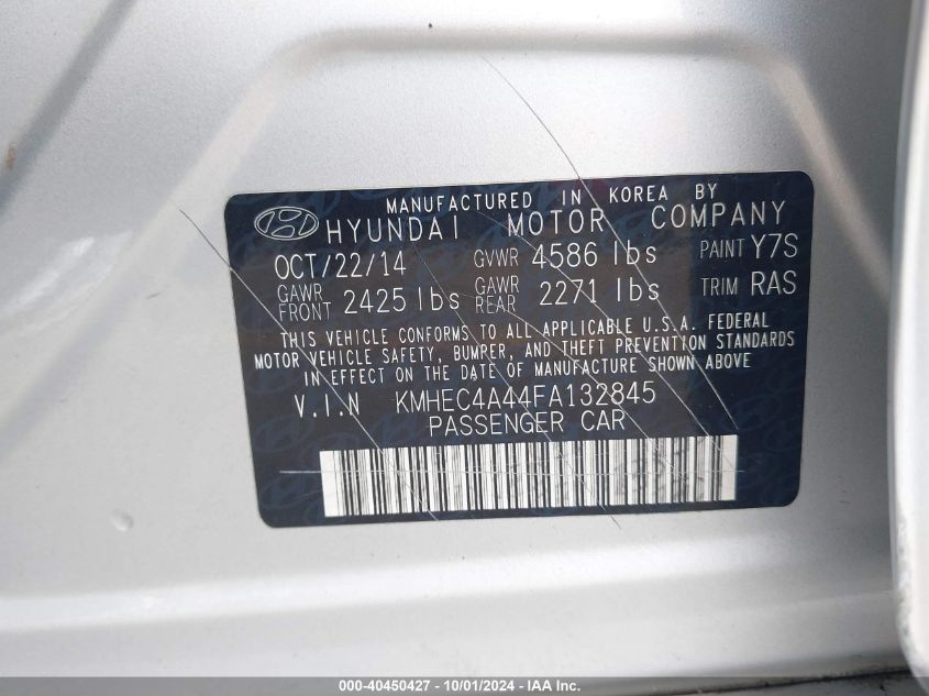 KMHEC4A44FA132845 2015 Hyundai Sonata Hybrid Limited