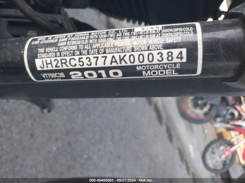 JH2RC5377AK000384 2010 Honda Vt750 C2B