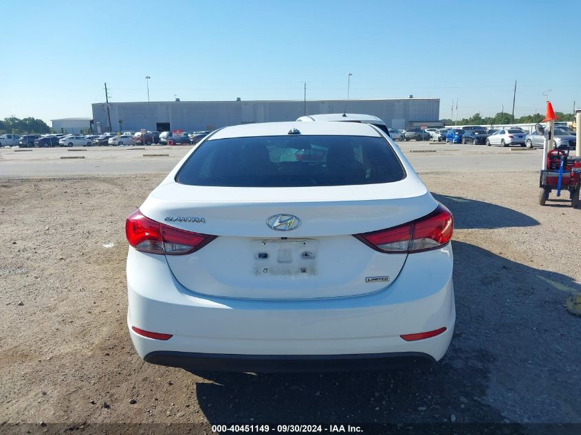 2014 Hyundai Elantra Limited VIN: 5NPDH4AE8EH503927 Lot: 40451149