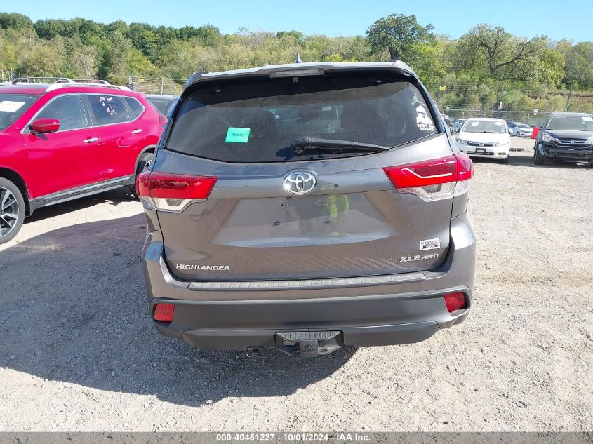 2019 Toyota Highlander Xle VIN: 5TDJZRFH0KS595900 Lot: 40451227