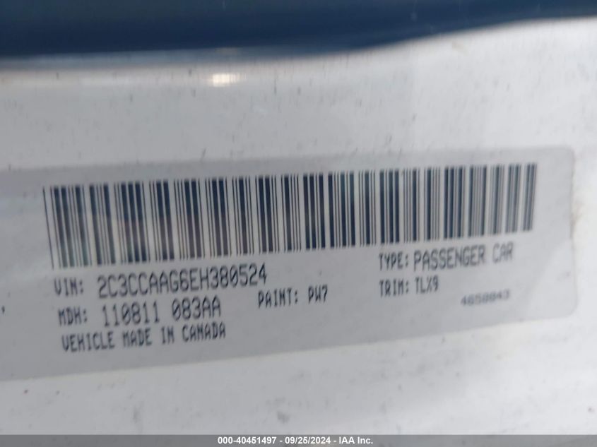 2C3CCAAG6EH380524 2014 Chrysler 300