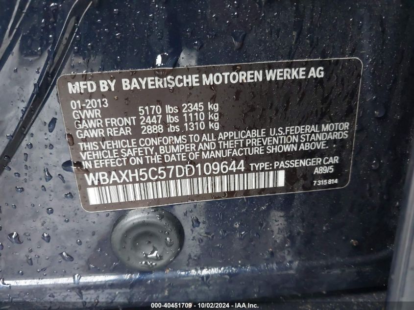 WBAXH5C57DD109644 2013 BMW 528I xDrive