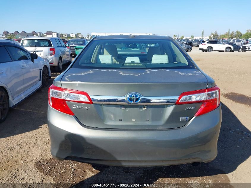 2012 Toyota Camry Hybrid Xle VIN: 4T1BD1FK2CU011974 Lot: 40451775