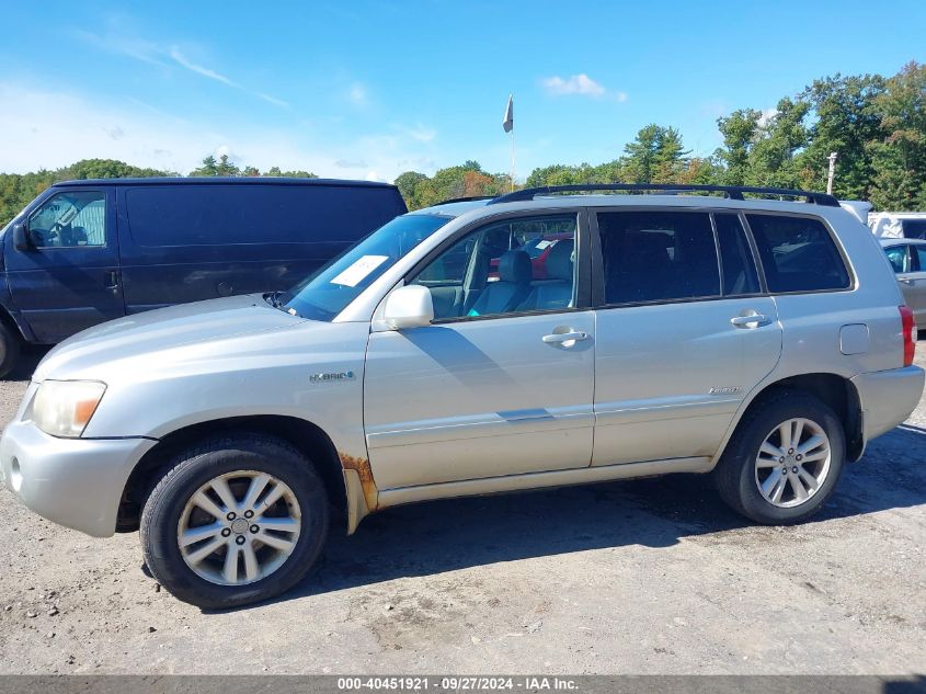 2006 Toyota Highlander Hybrid Limited V6 VIN: JTEEW21A160023024 Lot: 40451921