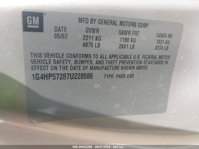 1G4HP57287U228586 2007 Buick Lucerne Cx