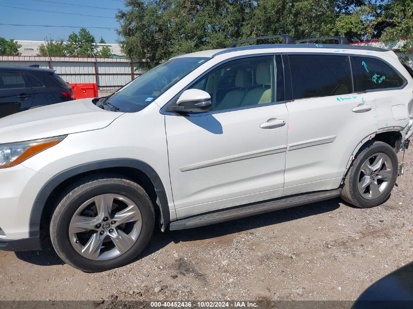 5TDYKRFH5GS172921 2016 Toyota Highlander Limited V6