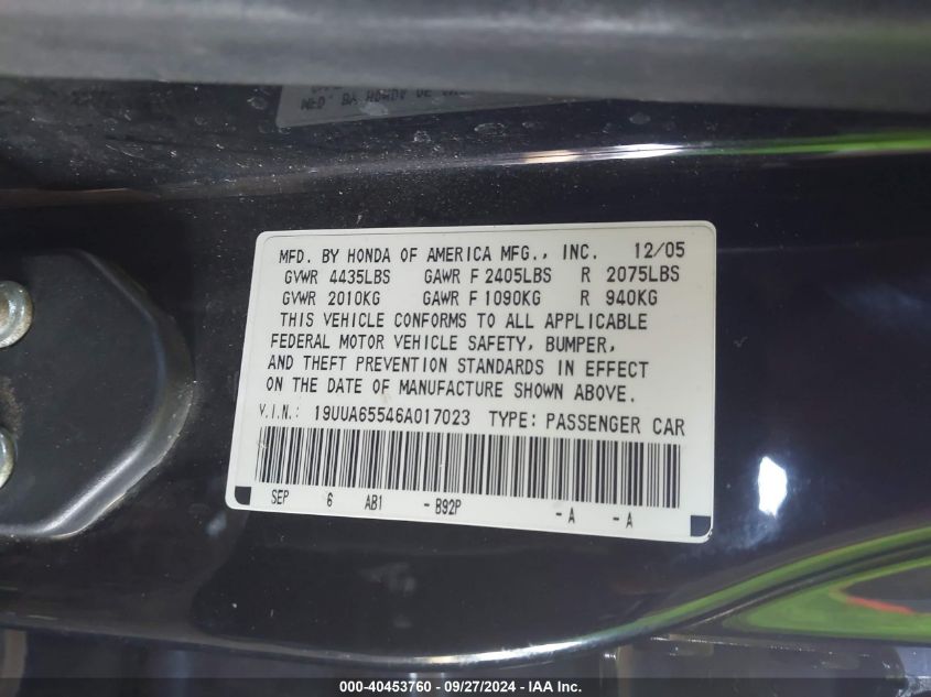 19UUA65546A017023 2006 Acura Tl