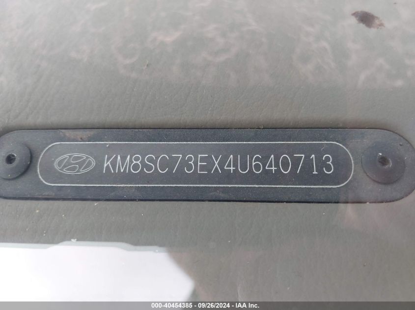 KM8SC73EX4U640713 2004 Hyundai Santa Fe Gls/Lx