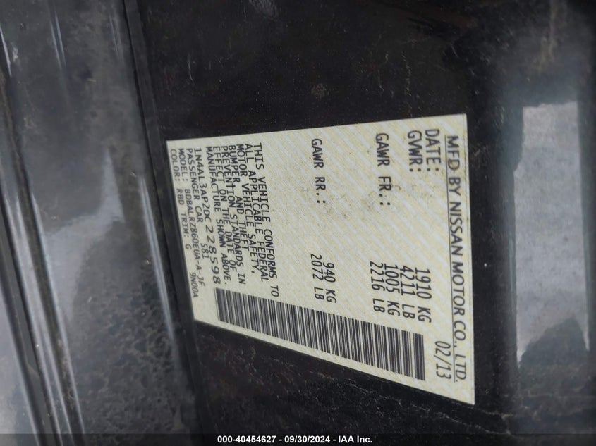 1N4AL3AP2DC228598 2013 Nissan Altima 2.5 S