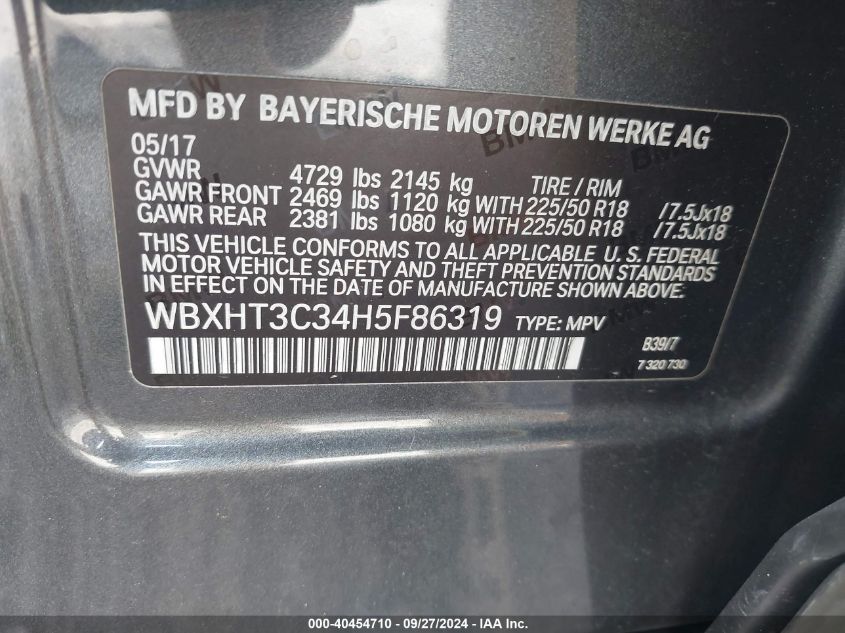 WBXHT3C34H5F86319 2017 BMW X1 xDrive28I