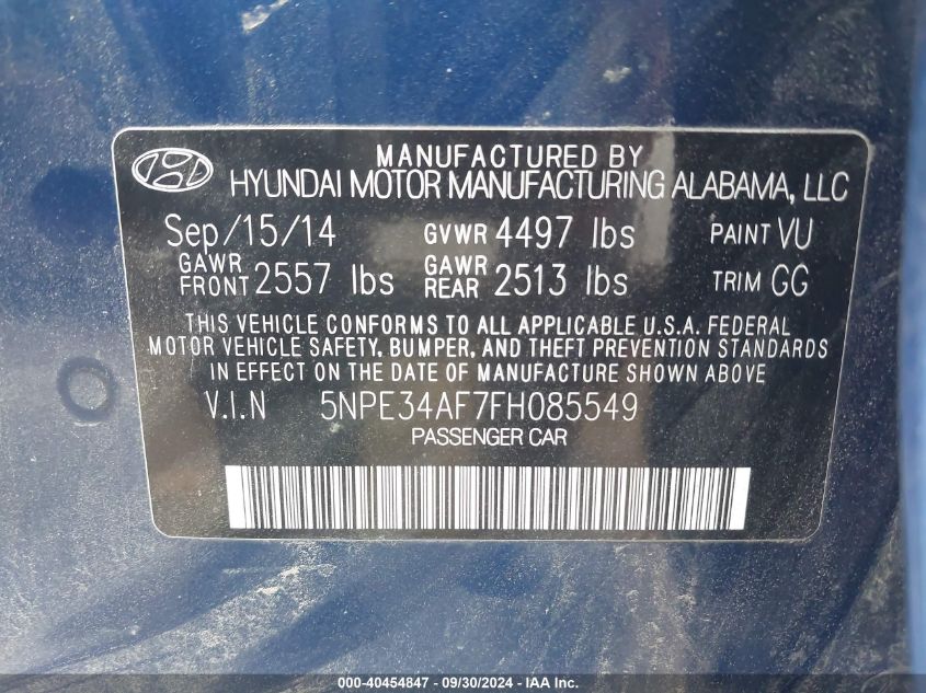 5NPE34AF7FH085549 2015 Hyundai Sonata Sport/Limited