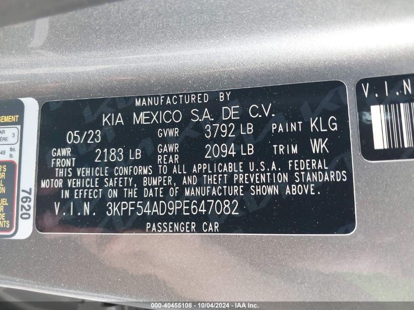 3KPF54AD9PE647082 2023 Kia Forte Gt-Line