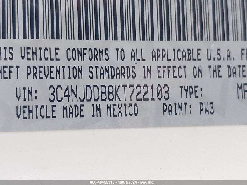 3C4NJDDB8KT722103 2019 Jeep Compass Trailhawk 4X4