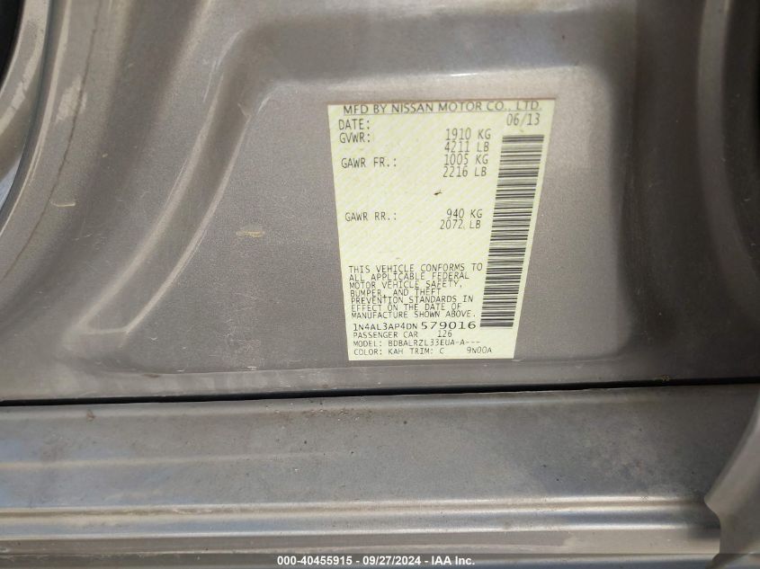 1N4AL3AP4DN579016 2013 Nissan Altima 2.5 S