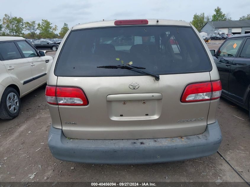 4T3ZF19C81U356038 2001 Toyota Sienna Ce