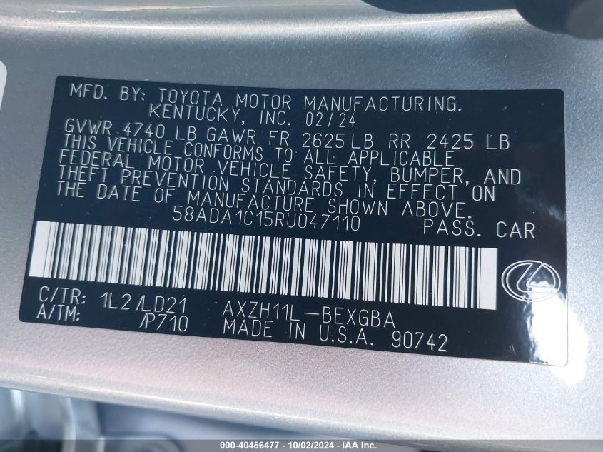 58ADA1C15RU047110 2024 Lexus Es 300H 300H Base/300H Luxury/300