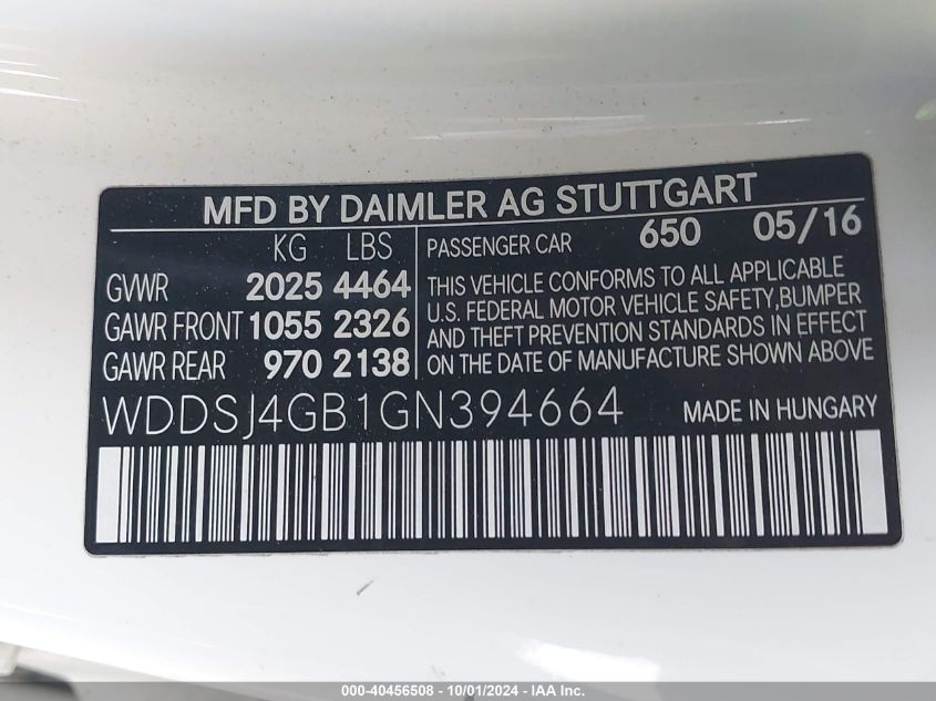 WDDSJ4GB1GN394664 2016 Mercedes-Benz Cla 250 4Matic