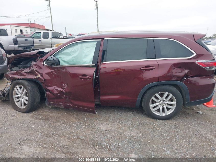 5TDZARFH5FS009983 2015 Toyota Highlander Le