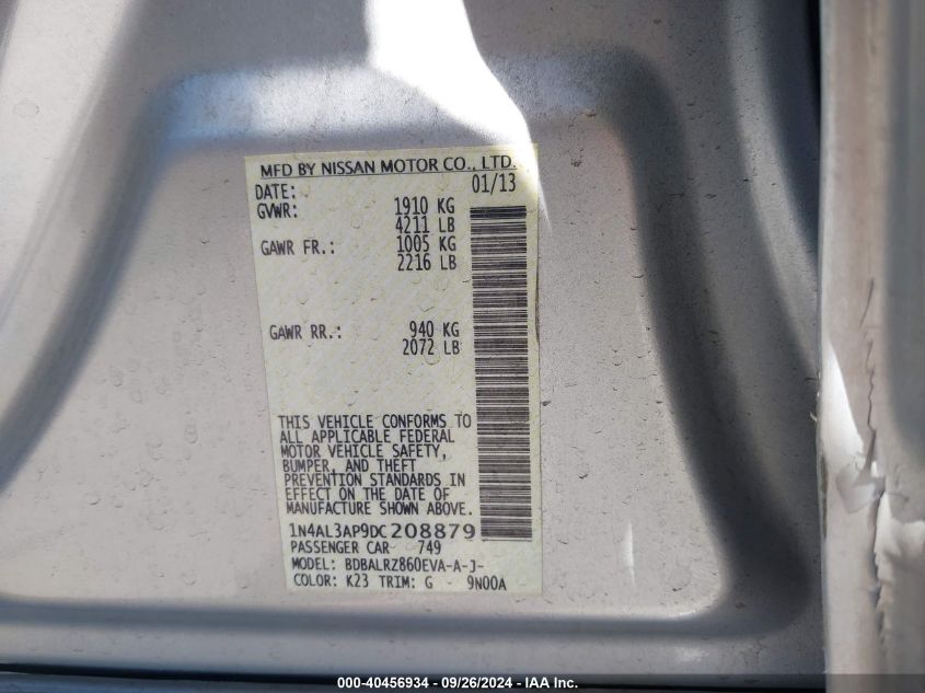 1N4AL3AP9DC208879 2013 Nissan Altima 2.5 S