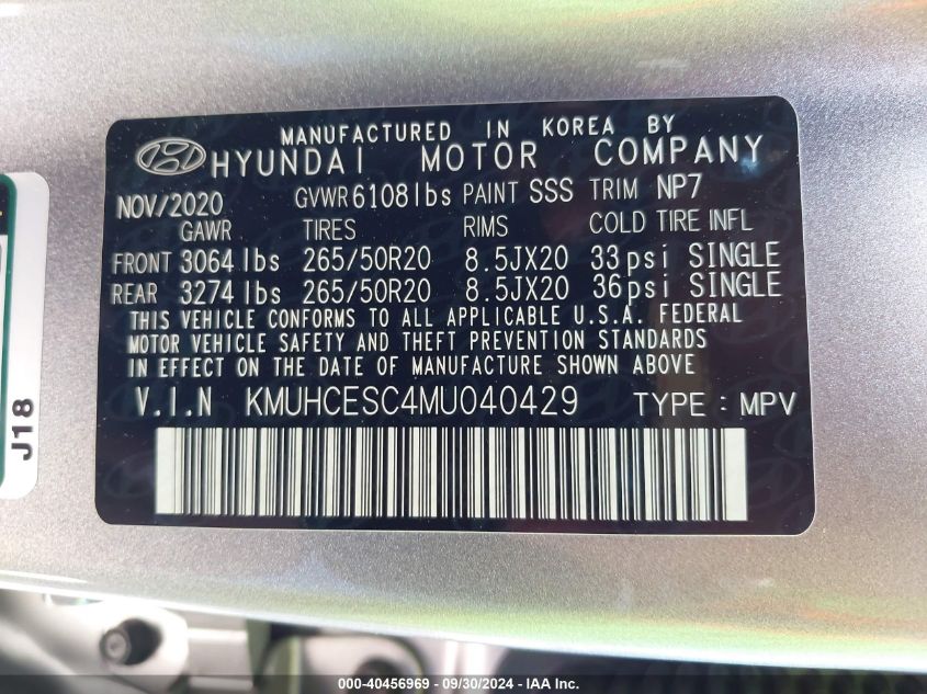 KMUHCESC4MU040429 2021 Genesis Gv80 3.5T Awd