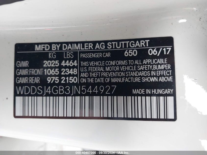 WDDSJ4GB3JN544927 2018 Mercedes-Benz Cla 250 4Matic