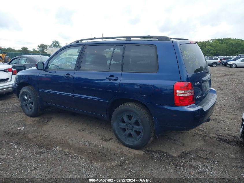 2001 Toyota Highlander V6 VIN: JTEHF21AX10032228 Lot: 40457402