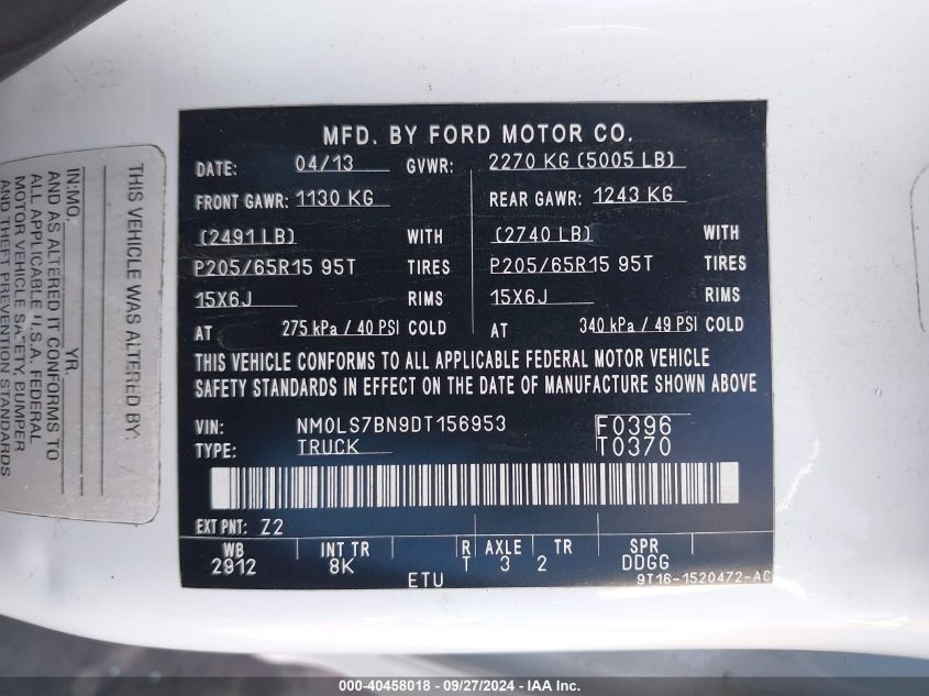 NM0LS7BN9DT156953 2013 Ford Transit Connect Xlt