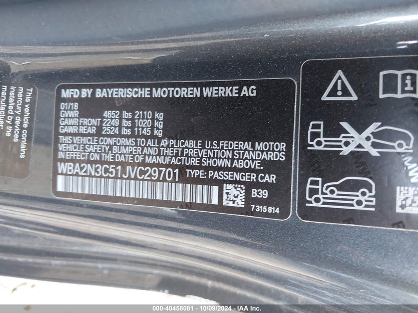 2018 BMW M240I XDRIVE - WBA2N3C51JVC29701