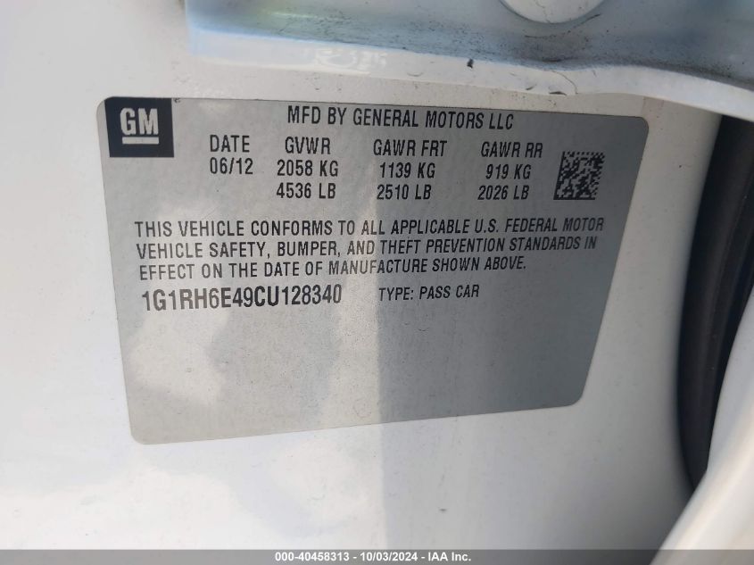 1G1RH6E49CU128340 2012 Chevrolet Volt