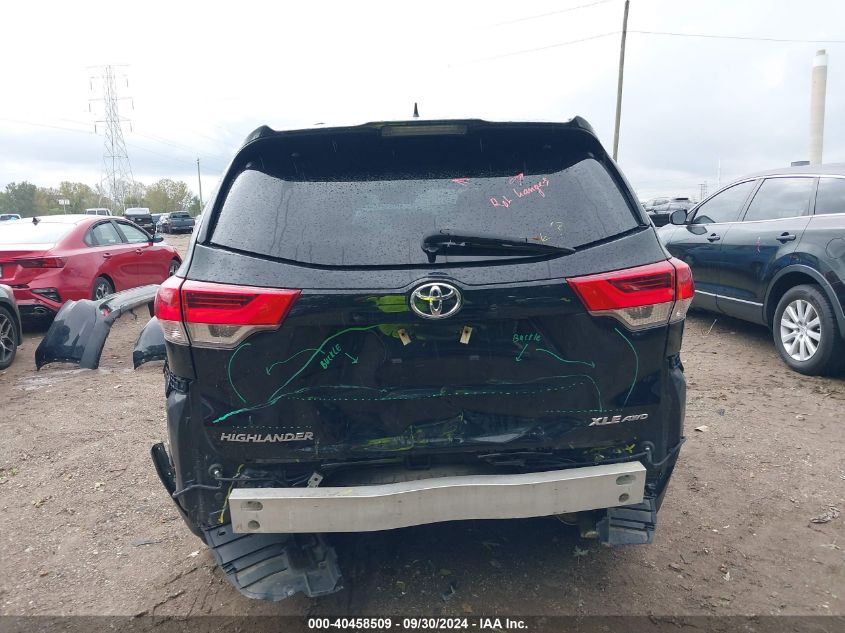 2018 Toyota Highlander Se/Xle VIN: 5TDJZRFH9JS540280 Lot: 40458509